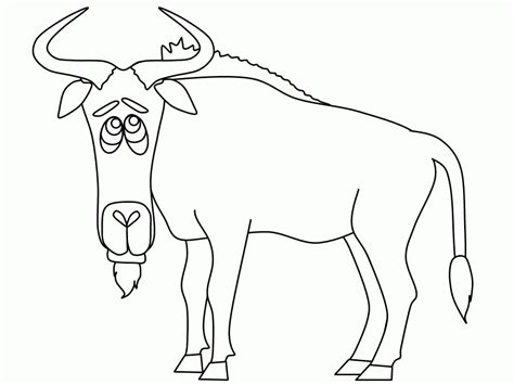 Wildebeest Coloring Page Coloring Pages