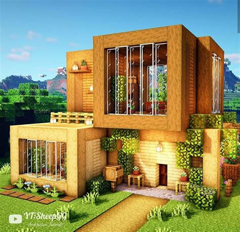 Some serious minecraft blueprints around here! #Wooden #ModernHouse #Minecraft #Design in 2020 | Easy ...