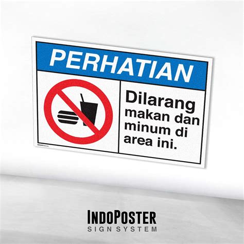 Stiker Safety Sign Rambu K Ansi Dilarang Makan Dan Minum Di Area Ini Lazada Indonesia