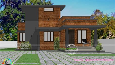 950 Sq Ft Flat Roof Laterite Stone House Plan Kerala Home Design And
