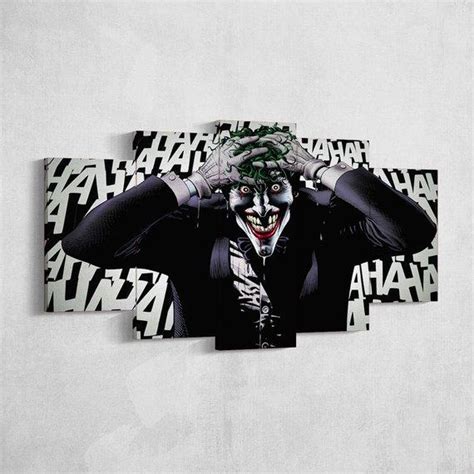 Batman Joker Laugh 01 Dc 5 Panel Canvas Art Wall Decor Canvas Storm