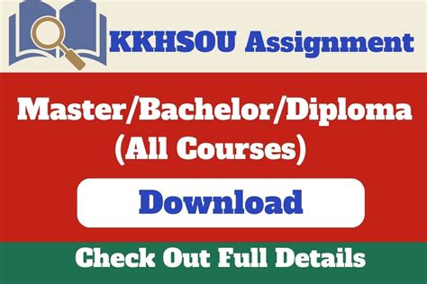 Kkhsou Assignment 2023 Masterbachelordiploma All Courses Download