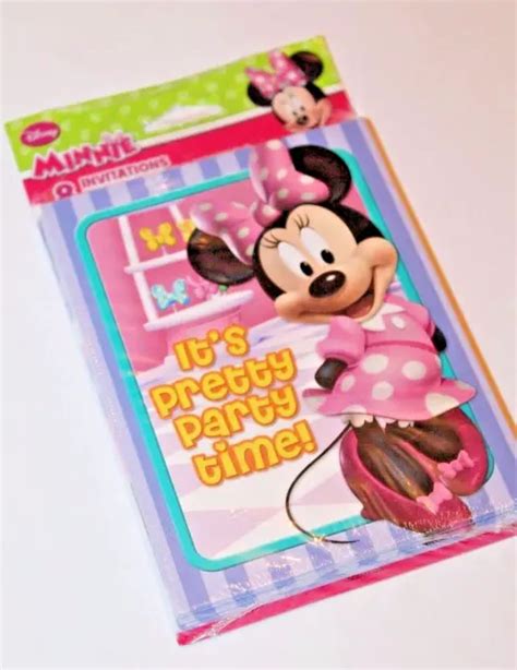 Disney Minnie Mouse 8 Birthday Invitation Thank You Postcards Cards 6