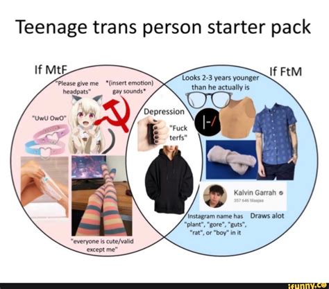 Teenage Trans Person Starter Pack If Ftm Than He Actually Is Please