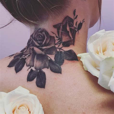 Rose Tattoo Back Of Neck Viraltattoo