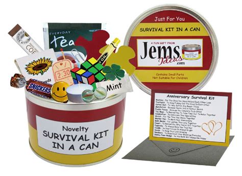 Anniversary Survival Kit In A Can Fun T And Card For A Couplemum N