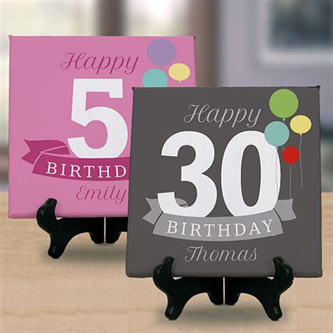 Personalized Happy Birthday Tabletop Canvas