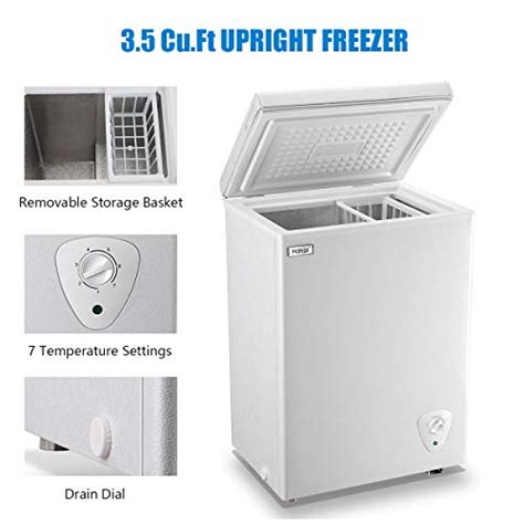 WANAI Chest Freezer 3 5 Cubic Feet Mini Small Deep Freezers With