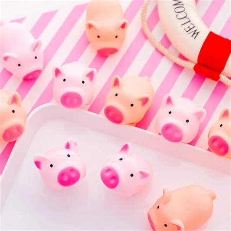 1pc Mini Stress Relief Squeeze Toy Creative Kawaii Animal Pink Pig Slow