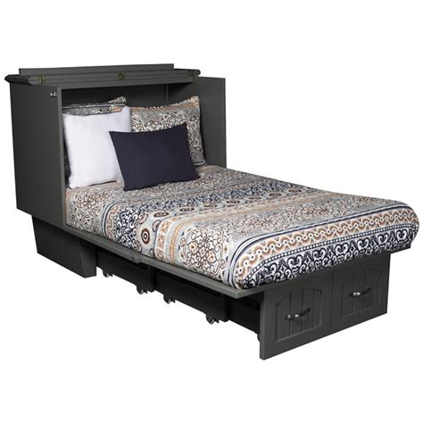 Atlantic Furniture Nantucket Twin Murphy Bed Chest In Atlantic Gray