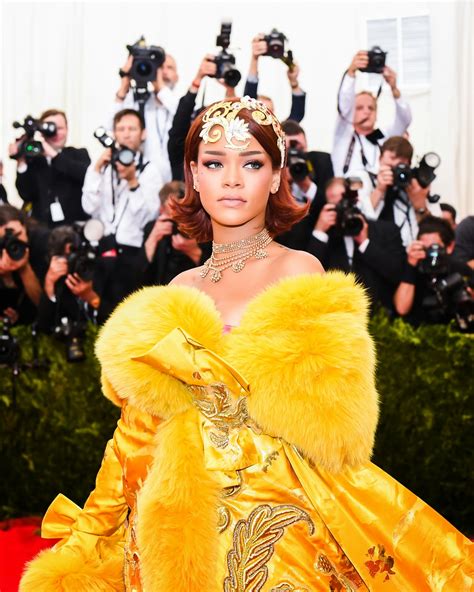 Rihanna Wearing Guo Pei Couture At Met Gala In New York City Photo