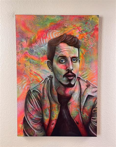 Tony Hinchcliffe, me, acrylic and spray paint, 24"x36" canvas, 2023