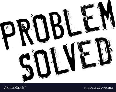 Problem Solved Rubber Stamp Royalty Free Vector Image