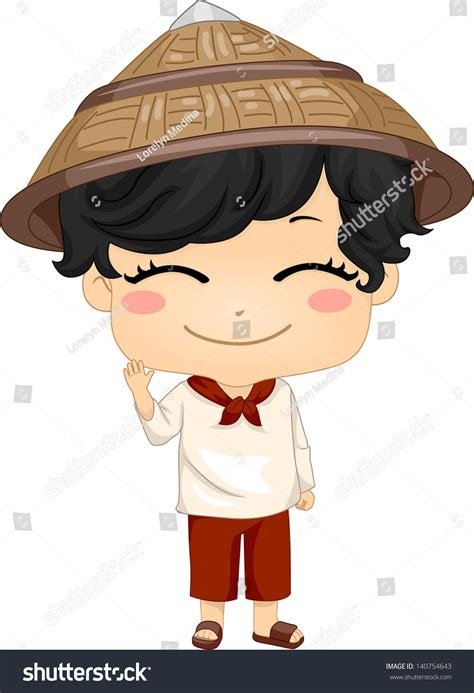 Illustration Cute Little Filipino Boy Wearing Stock Vector Royalty