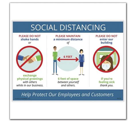 Social Distancing Safety Poster For Businesses Deluxe