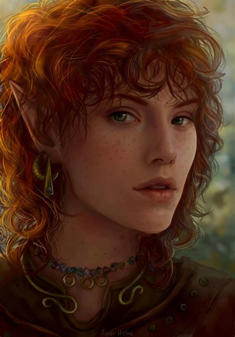 Watcher Kai Cirdani By Annahelme Female Elf Redhead Elves Fantasy Elf Art Female Elf