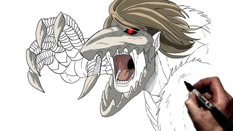 How To Draw Falco Jaw Titan Step By Step Attack On Titan Youtube