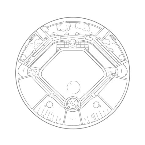 An Example Of A Baseball Stadium Design With A Line Drawing On Top
