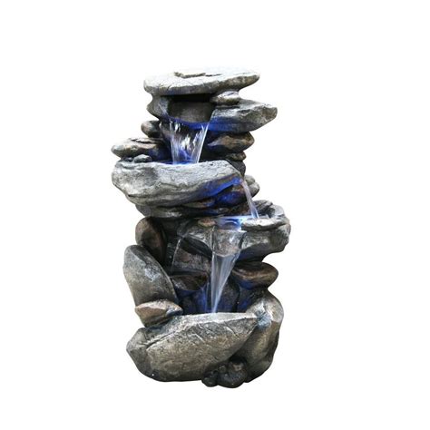 10 best alpine fountains of july 2021. Alpine Corporation 40 in. Tall Outdoor 4-Tier Rock Water ...
