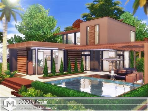 Sims 4 Karostone — Moniamay72 ♥ Cocoa Dream ♥ No Cc Modern House