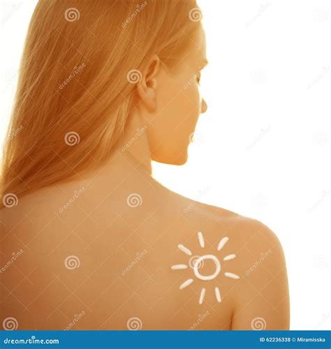 Suntan Lotion Cream Woman Care Skin Stock Photo Image Of Shoulder Female