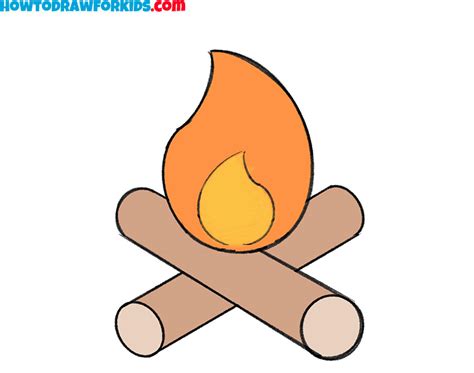 How To Draw A Campfire For Kindergarten Easy Drawing Tutorial For Kids