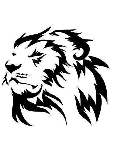 A Lions Head Is Shown In Black And White With The Word Lions On It