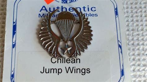 Chilean Jump Wings Parachutist Hat Badge Pin Uniform Insignia Chili