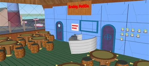 (spongebob cowers as lights come on, one at a time. my dreams: BIKINI BOTTOM zone