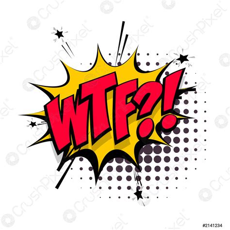 Lettering Wtf Comic Text Sound Effects Pop Art Style Vector Stock