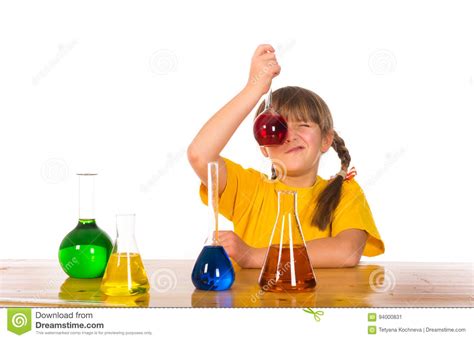 School Girl Doing Chemistry Science Experiment Stock Image - Image of experiment, class: 94000831