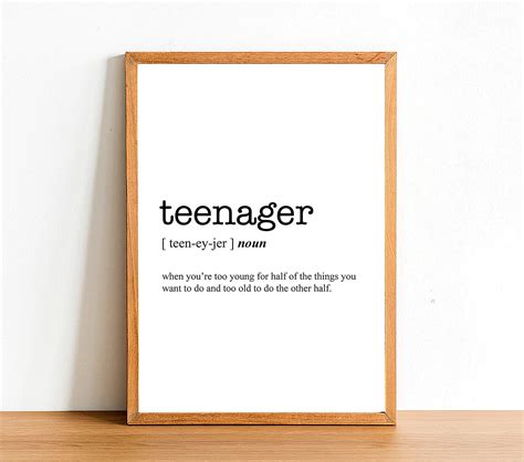 Teenager Word Definition Poster Print Urban Dictionary Etsy