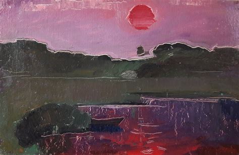 Original Oil Painting Ukrainian Artist Kravchenko Sunset Etsy