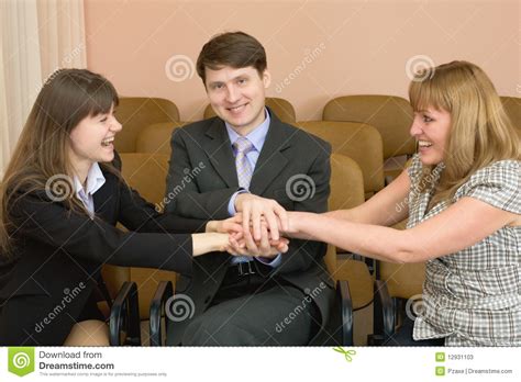 Amicable Team Of Cheerful Businessmen Stock Image Image Of Shirt