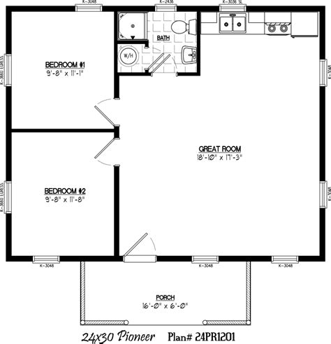 24 X 30 With 6 X 16 Porch Cabin Plans With Loft Guest House Plans