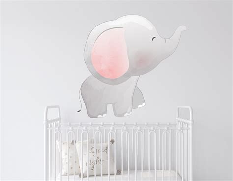Süßer Baby Elefant Aquarell Wandtattoo Kinderzimmer Elefant Etsy