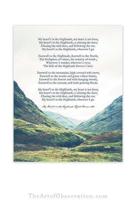 Scotland Highlands Poem Art Print Scottish gifts | Etsy