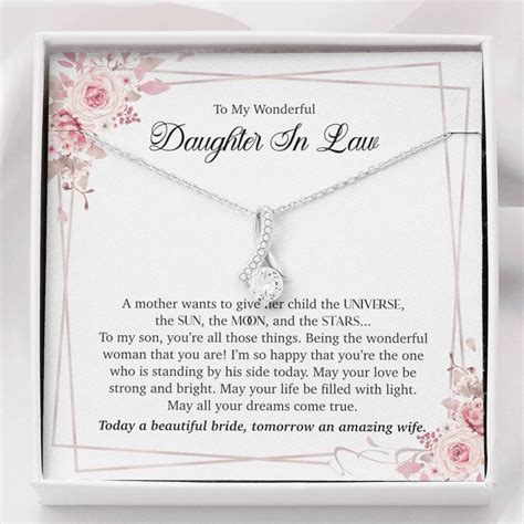 Daughter In Law Wedding Day T Wedding Day Necklace Etsy