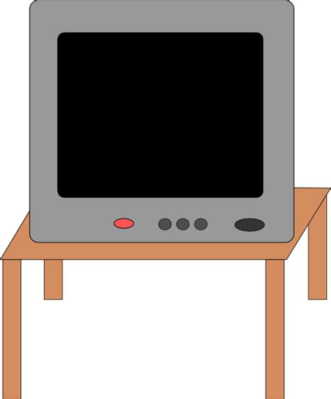Television On A Table Clip Art At Vector Clip