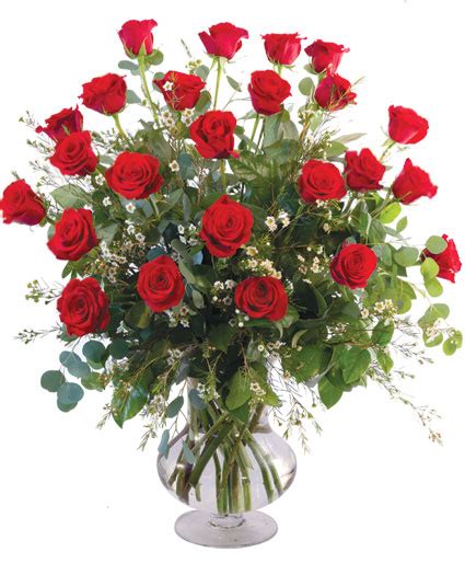 Two Dozen Red Roses Vase Arrangement In Bedford Nh Pjs Flowers