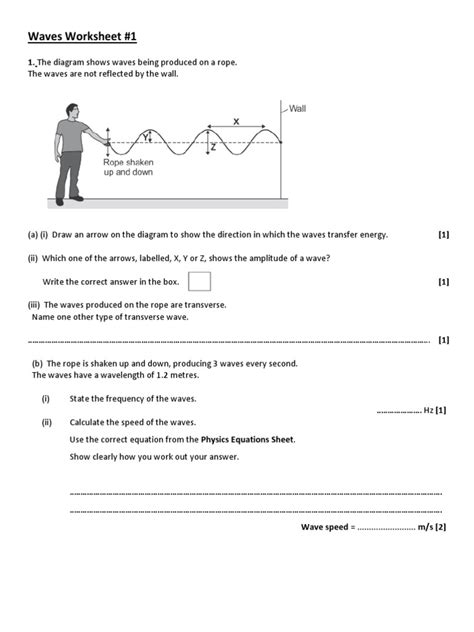 Some of the worksheets displayed are wave speed equation practice problems, physics work b frequency period and wavespeed name, , name key period speed frequency wavelength, skill 12 waves answers, light waves name chem work 5 1, wave speed frequency wavelength practice. Spice of Lyfe: Physics Wave Equation Worksheet Answers