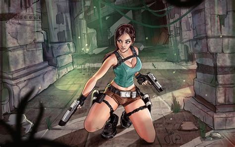 Wallpaper Video Game Art Lara Croft Video Games Tomb Raider