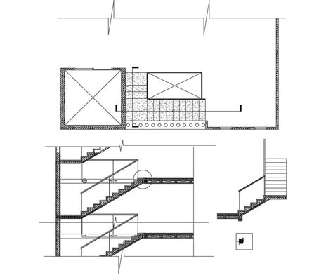 Rcc Staircase Plan And Section Drawing Dwg File Cadbu