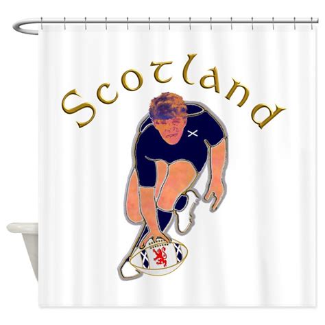 Scotland Rugby Player Try Score Shower Curtain By Scottishsportsgear
