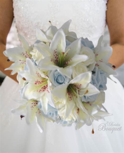 Tiger Lily And Blue Rose Wedding Bouquets The Brides Bouquet Uk