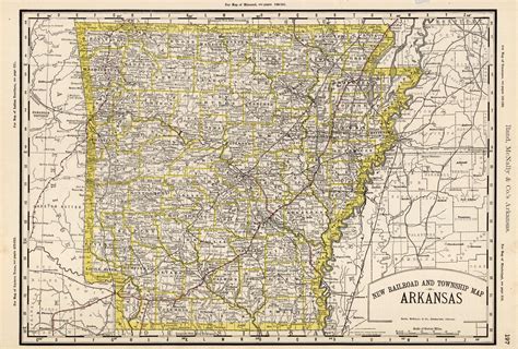 New Railroad And Township Map Of Arkansas By Rand Mcnally And Company