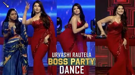 urvashi rautela dance for boss party song at waltair veerayya mega mass party chiranjeevi