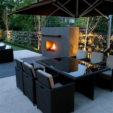 Contemporary Garden Love This Outdoor Fireplace Would
