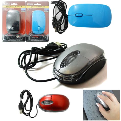 1 Wired Basic Optical Mouse Usb Scroll Wheel Mice Laptop Computer Pc