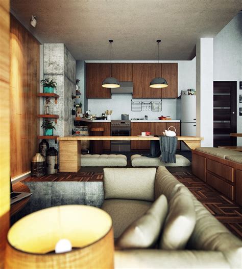 2 Loft Apartment Interior Design With Beautiful Art Work Roohome